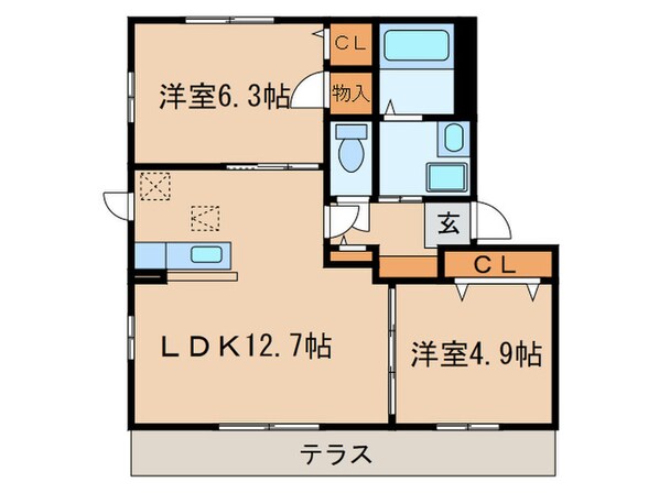 マイネハイマートＡ棟の物件間取画像